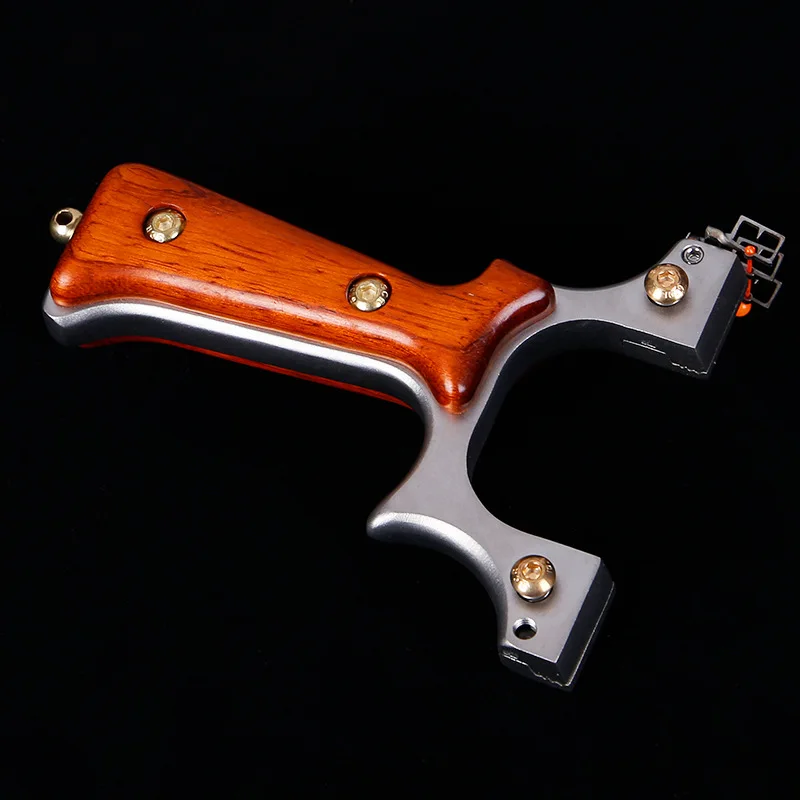 

Flat Rubber Band Slingshot Hunting Free Tied High-precision Slingshot Wood Patch Handle Right Hand Slingshot