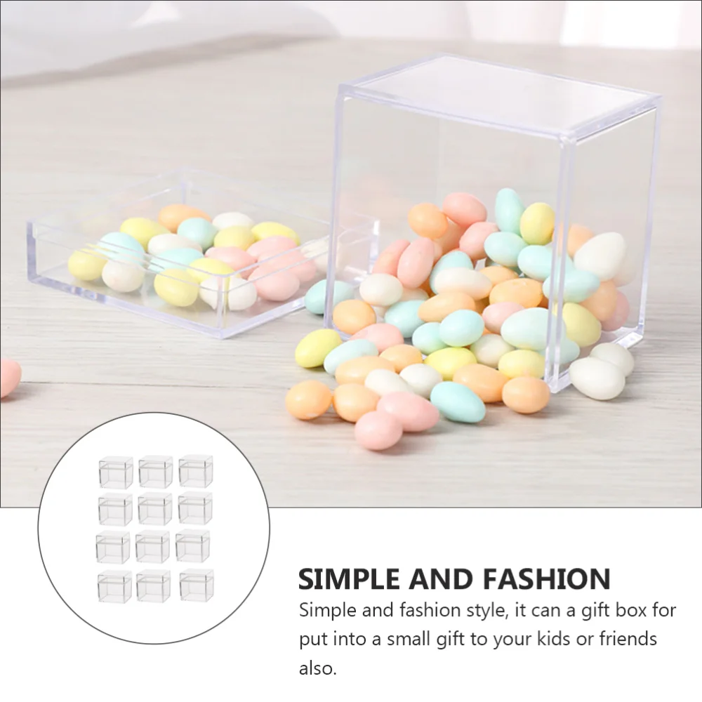 

24Pcs Square Boxes Packing Boxes Transparent Candy Storage Boxes