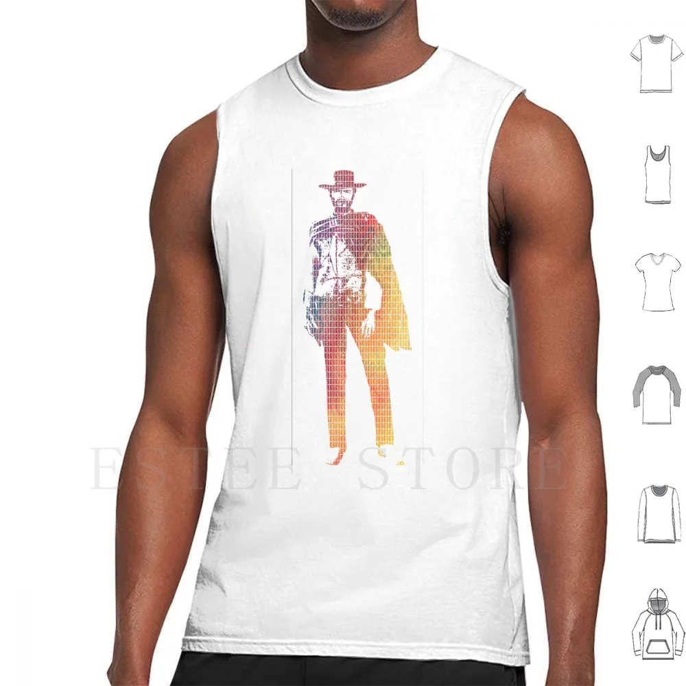 Technicolor Eastwood Tank Tops Vest Sleeveless Clint Eastwood The Good The Bad The Ugly Poncho Cowboy Clint Eastwood