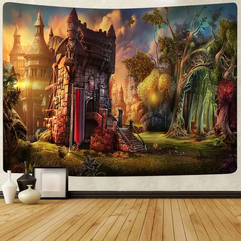 Simsant море гобелены с принтом Осьминог игра Trippy гриб лес настенные Висячие для