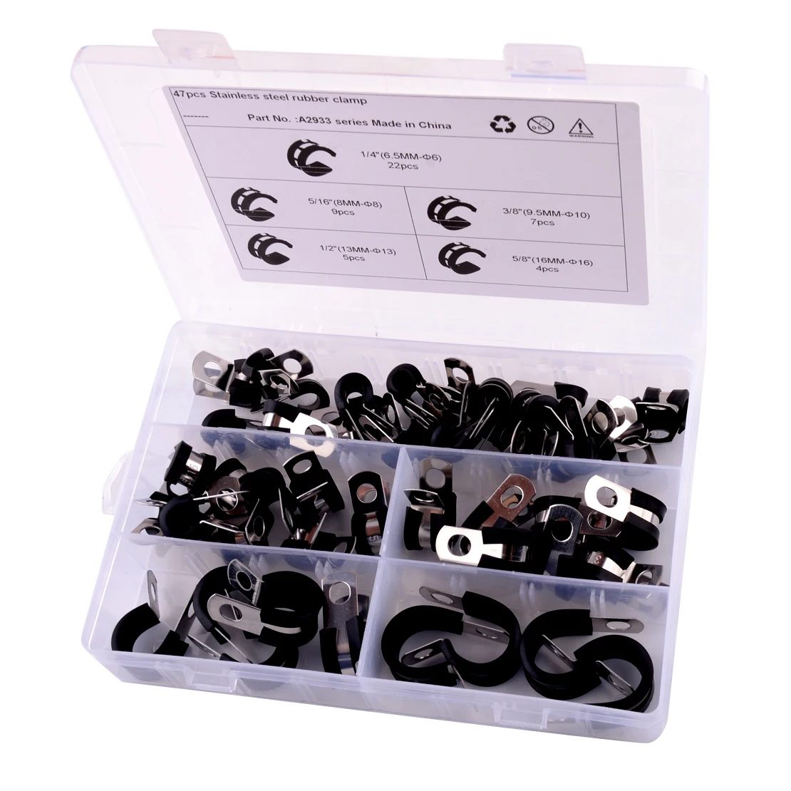

Car Rubber Lined Stainless Steel P Clip Hose Pipe Tube Cable Wire Clamp Mounting Bracket Accessories for Boat UTV Restoration