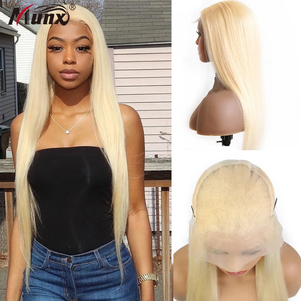 Blonde Lace Front Human Hair Wig Long Straight 613 Free Part 13x6 Lace Frontal Wigs Glueless PrePlucked with Baby Hair for Women