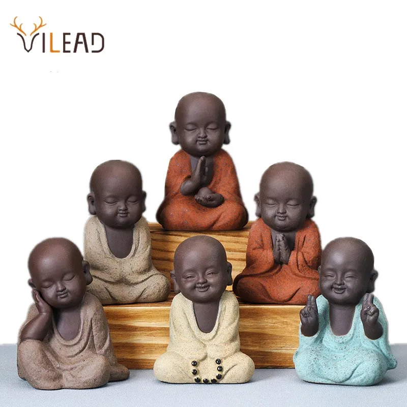 

Креативная керамическая статуя Будды, мини-скульптура, чайный набор, кукла, миниатюрная статуя, украшение для дома, подарок