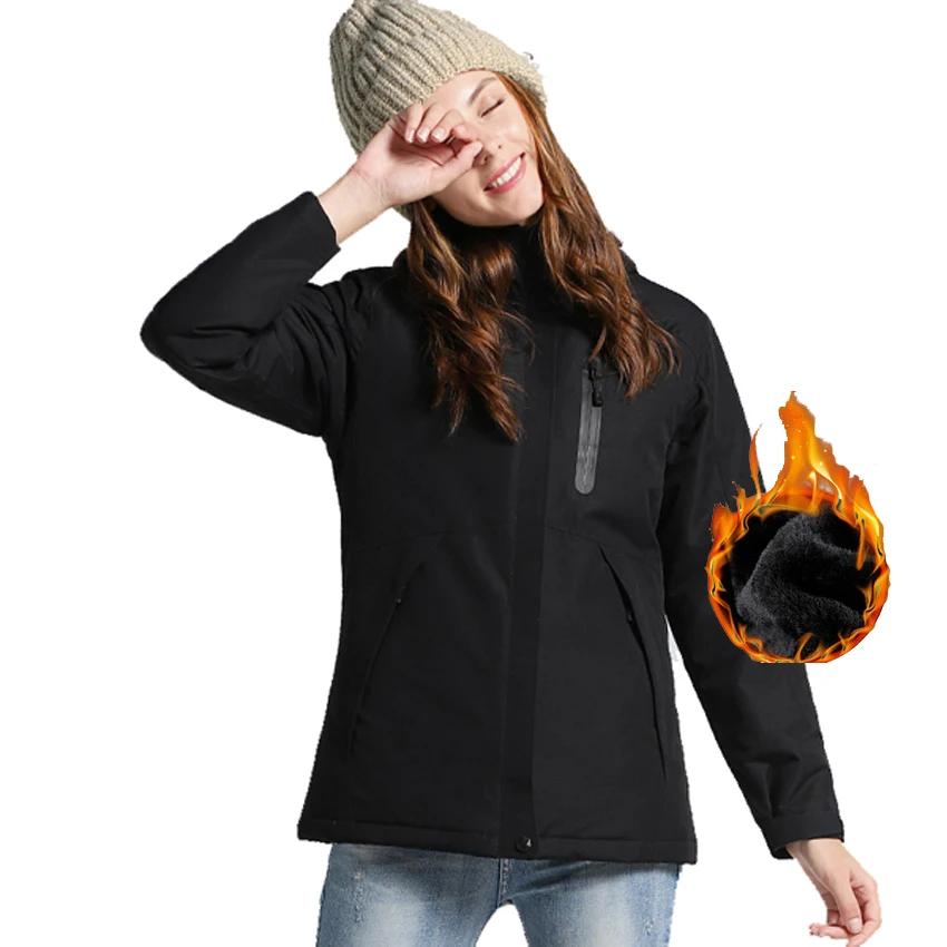 Женская зимняя куртка для пешего туризма с USB подогревом уличная Толстая