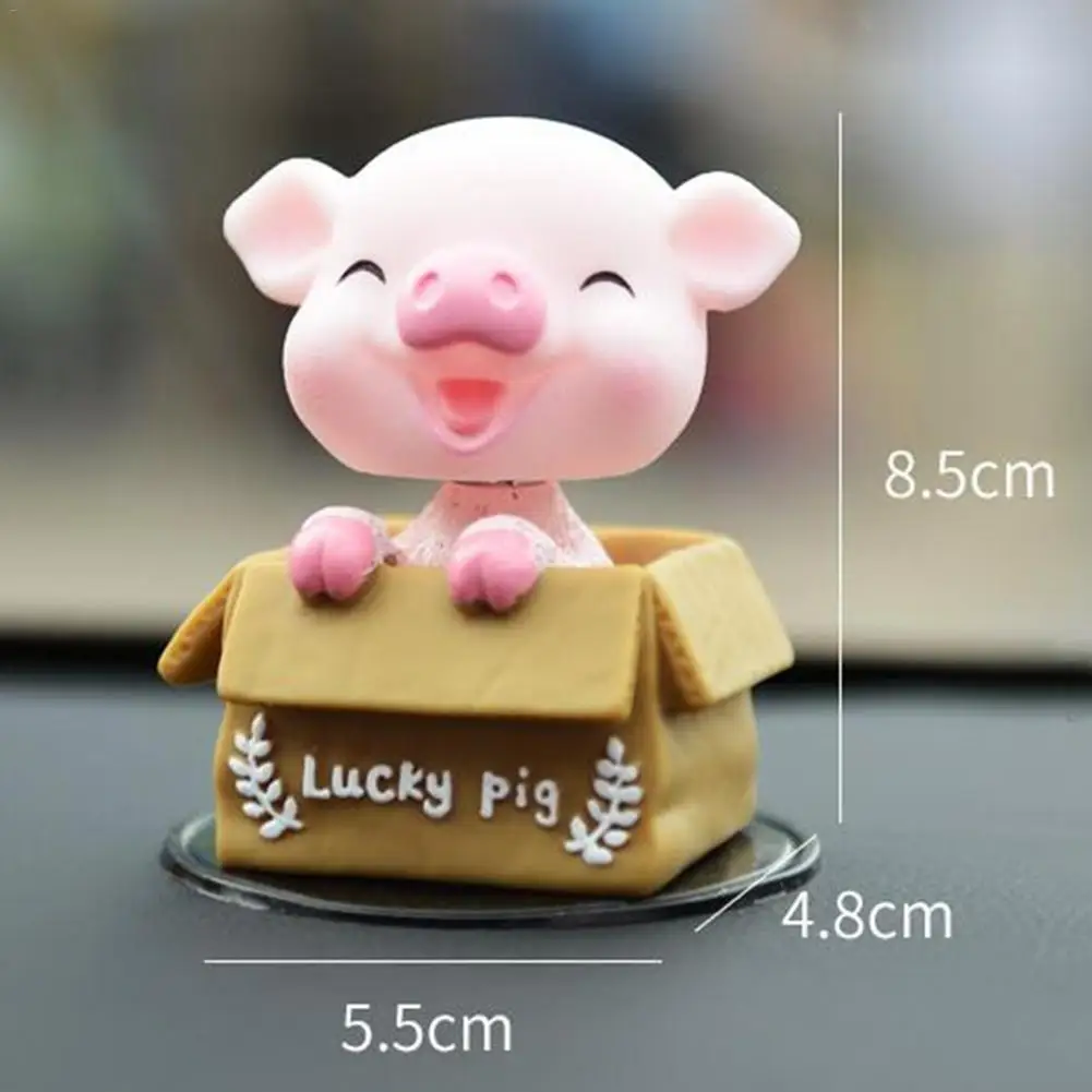 Инновационный автомобиль счастливая свинья Вибрирующая голова Милая Ювелирная