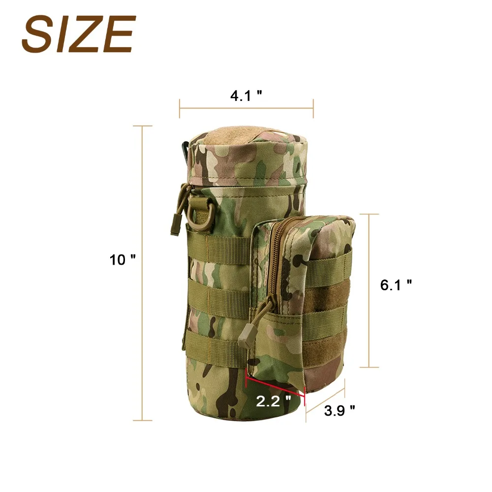 Тактический Чехол для бутылки с водой MOLLE, держатель, сумка для хранения, сумка-переноска с MOLLE, лямки для 1л, 32 унции, бутылка для воды