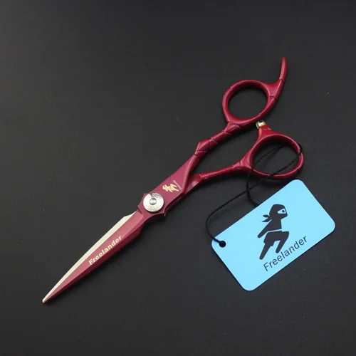 cutting scissors Красный Крокодил ручка 6 дюймов ножницы для волос Парикмахерские профессиональные ножницы для резки и истончение парикмахерской 440C - Цвет: cutting scissors