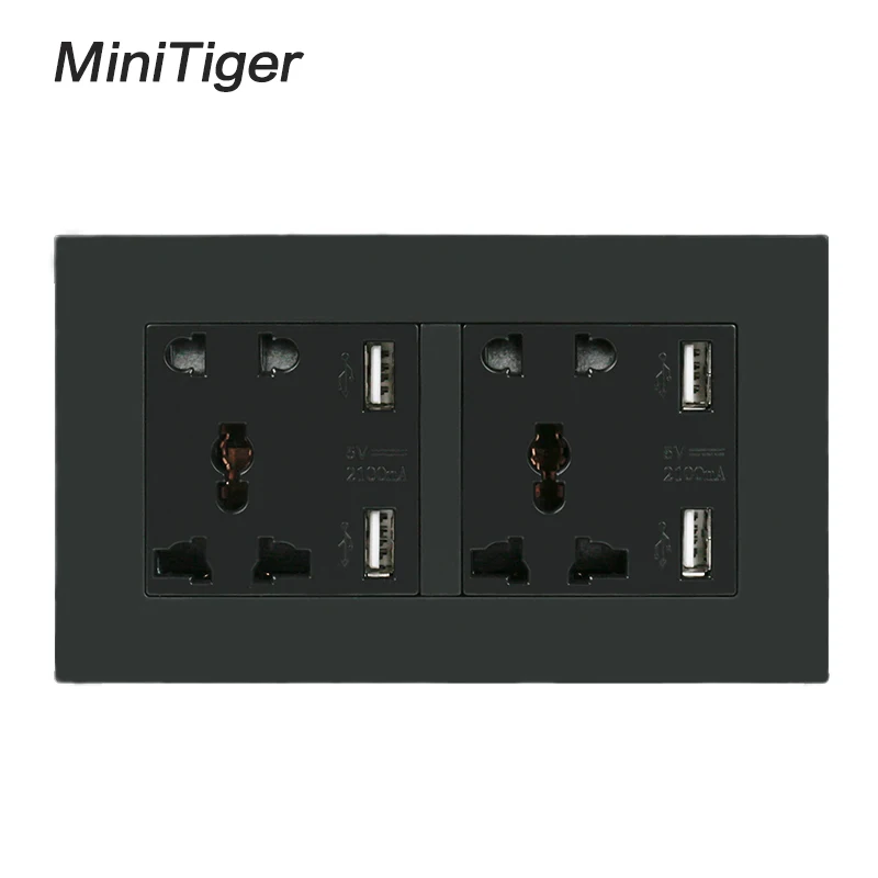 Настенная розетка Minitiger с 5 отверстиями и 4 USB-портами | Обустройство дома