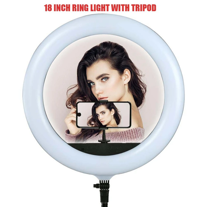 Кольцевой светильник профессиональная лампа 18 дюймов с держателем для штатива