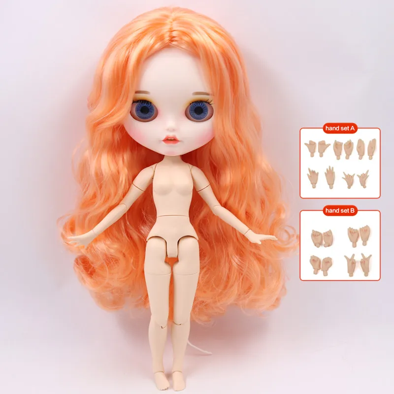 Nude doll ICY Blyth кукла на заказ с руками Набор для тела Новая Улыбка Рот матовое лицо 1/6 игрушки BJD DIY модные куклы подарок для девочки специальное предложение - Цвет: Nude doll