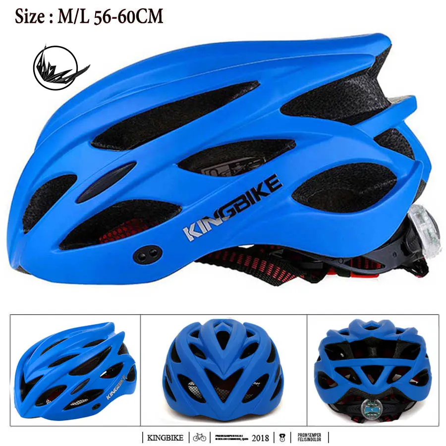 652-Blue KINGBIKE велосипедный шлем ультра светильник MTB велосипедный шлем с задним светильник со съемным козырьком дорожный велосипедный шлем для мужчин Casco Ciclismo - Цвет: 652-Blue
