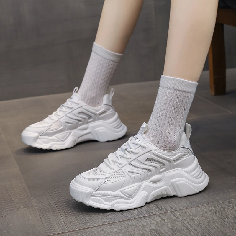 

Chunky Sneakers Women Shoes 2021 Fashion Breathable Thick Bottom Ladies Shoes Casual Platform Sneakers Women Chaussure Femme