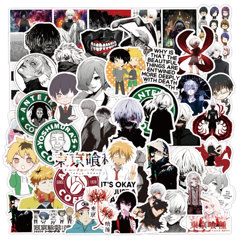 10 Buah/Pack Jepang Anime Tokyo Ghoul Stiker untuk Kulkas Mobil Helm DIY Hadiah Kotak Notebook Sepeda Gitar Skate Bagasi Dll