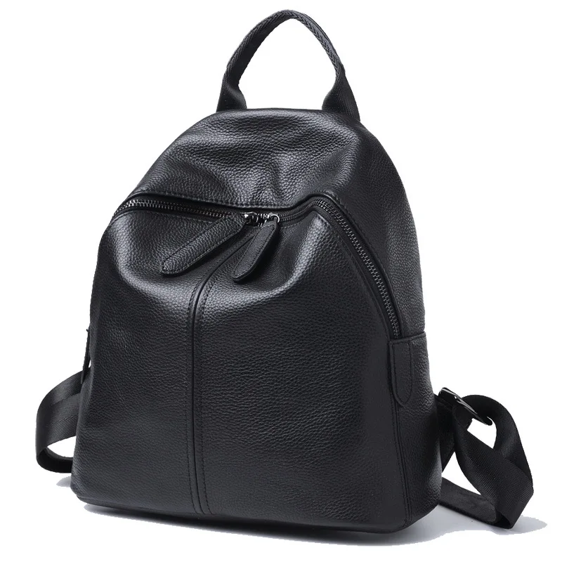 

hot Fashionable Leather Lady Bag, Cowhide Shoulder Bag, College Style Leisure Travel Backpack, new