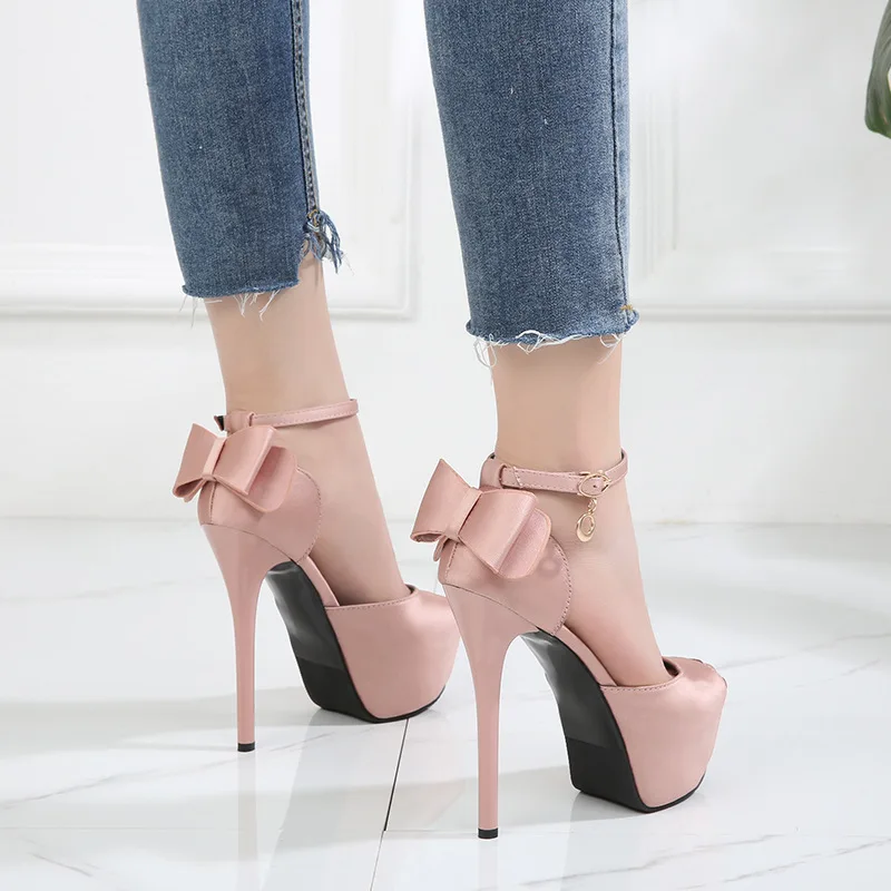 Bow Peep Toe Platform Women Shoes High Heel Sexy Wedding Shoes Bride Dress Party Heels Elegant Sandals for Women Ladies Pumps
