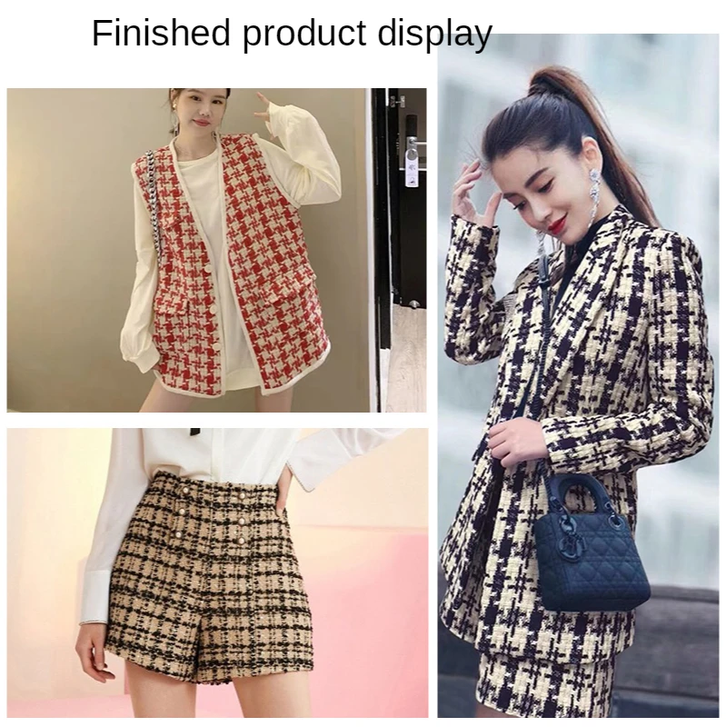 Твидовая маленькая Очаровательная ткань в клетку 150 см x 50 плотная твидовая