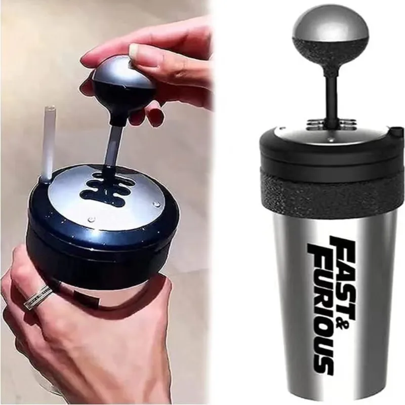 

650ml Creative Gift Fast And Furious 9 Gearshift Cup With Straw And Lid With Interesting Gear Lever Portable Cup