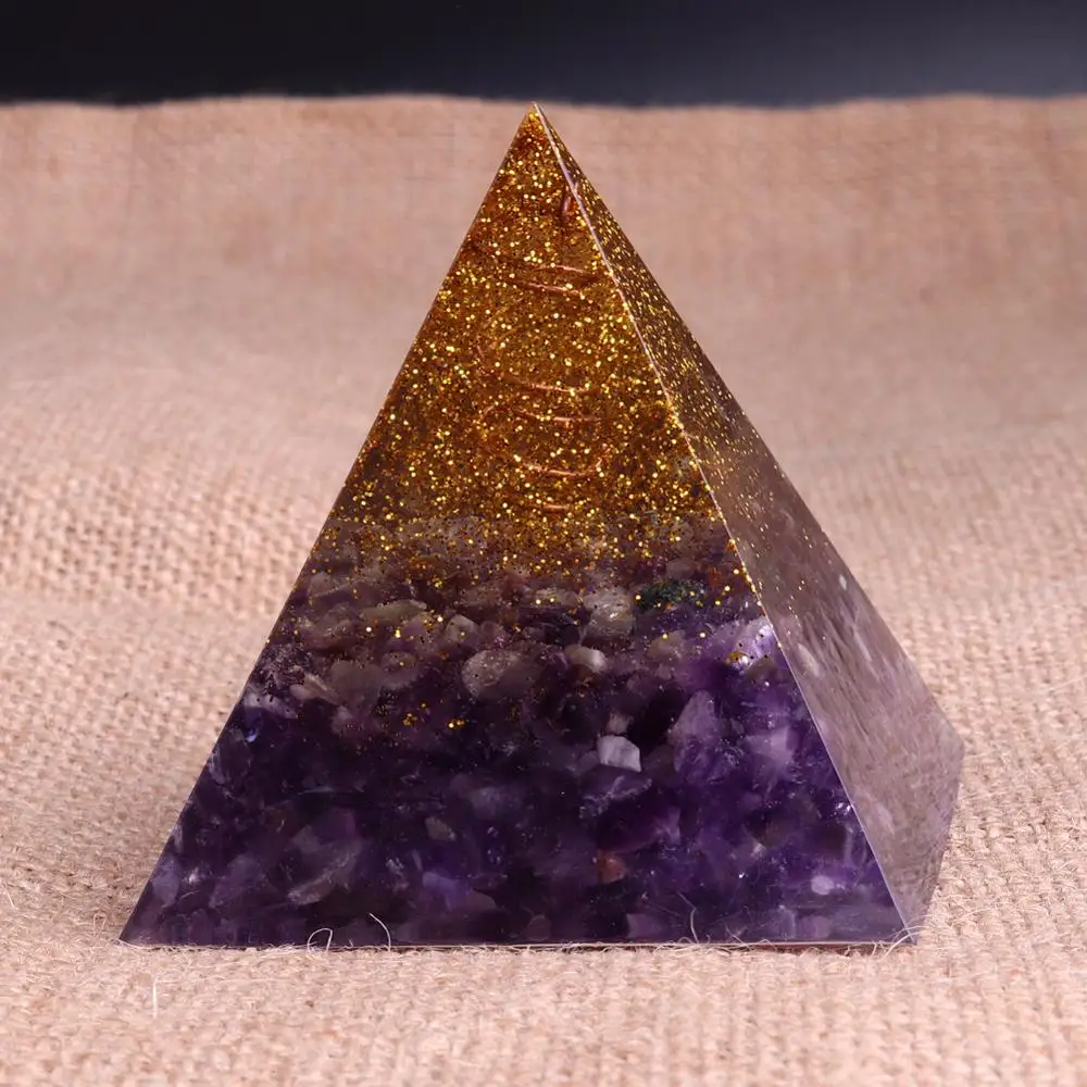 Orgonite энергии пирамиды маятник натуральными аметистами тигр глаз камень искусные