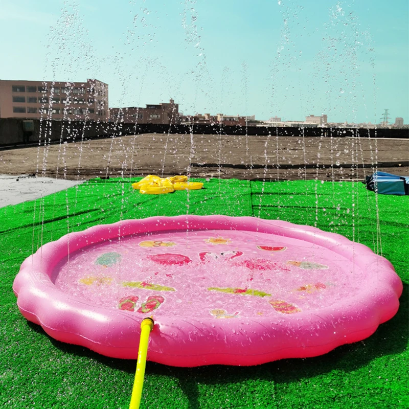 

170cm Inflatable Spray Water Cushion Summer Kids Play Water Mat Lawn Games Pad Outdoor Swiming Toys Sprinkler Pool Tub Play