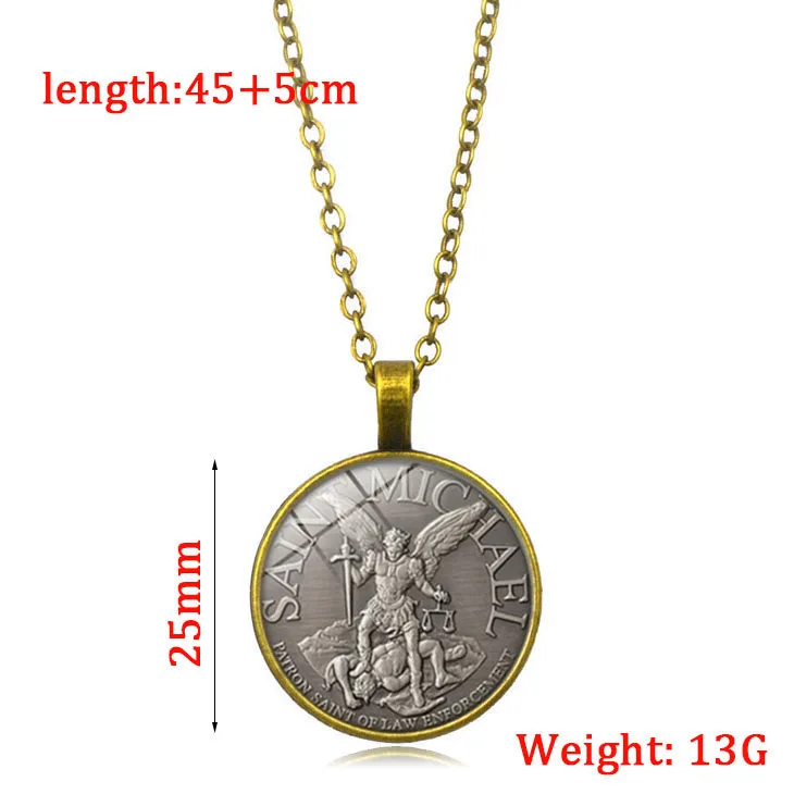 Мужское ожерелье Archangel St.Michael Protect Me Saint Shield Очаровательное цепочка orhodox с