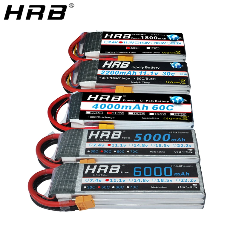 Литий полимерная батарея HRB 3S 11 1 В 1500 мА · ч 2200 5000 6000 30C 45C 50C с Т образным разъемом