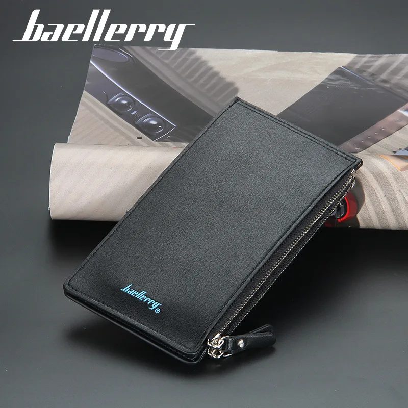 

New Travel Slim Men Credit ID Card Holder Small Business Long Clutch Card Bag PU Leather Vintage Mini Wallet Coin Purse Case