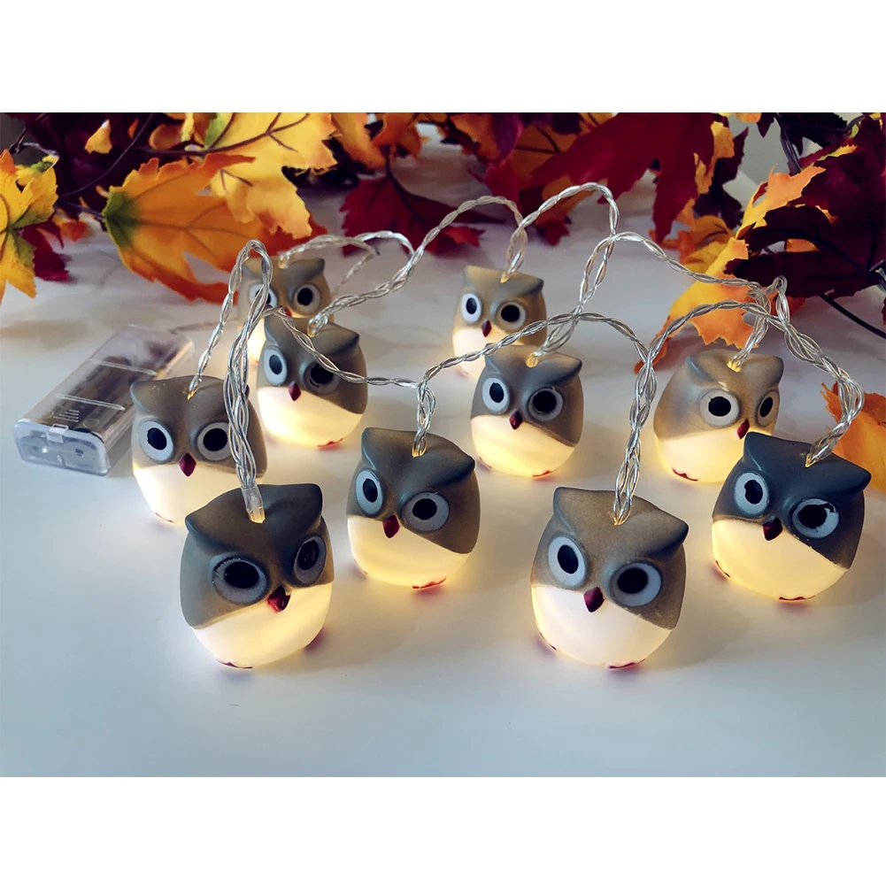 DIY Сова Форма вечерние украшения Хэллоуин на батарейках Гирлянда Свет Ночной