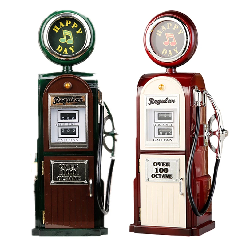 

Gas Station Music Box Creative Retro Music Box Home Decoration Decoration Christmas Gift Desktop Decoration