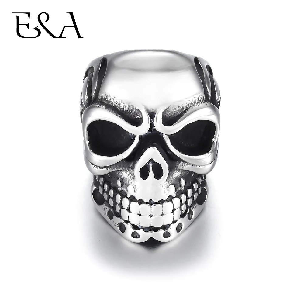 

Stainless Steel Beads Skull Spacer Metal Large Hole 8mm Charm Slider DIY Men Bracelet Making Supplies Handmade Jewelry Findings