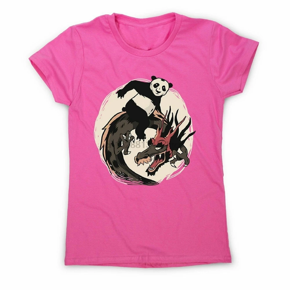Панда езда Дракон-Женская забавная футболка с картинками на день рождения