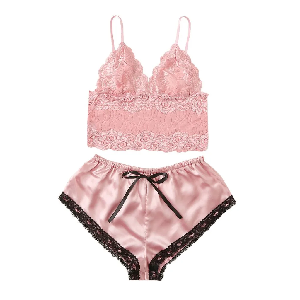 Пижама MIARHB для женщин шелковая ночная рубашка из атласа камзол шорты | Женская