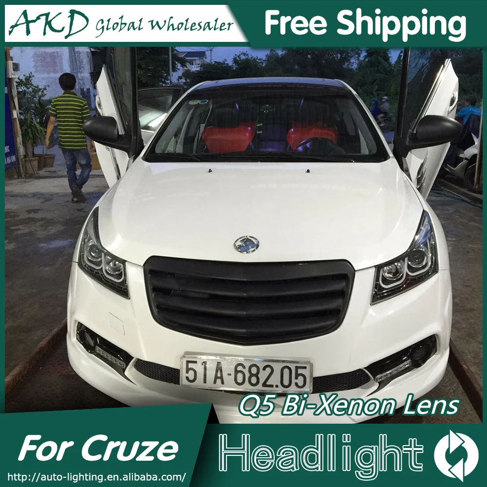 AKD автостайлинг фары для Chevrolet Cruze новые светодиодный ные DRL Q5 Биксеноновые линзы