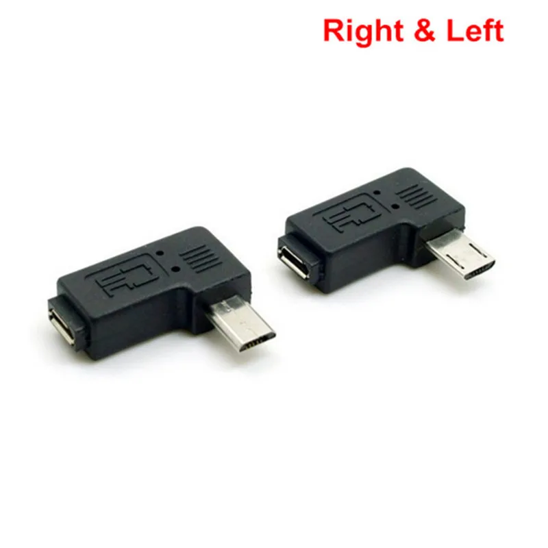 

Micro USB Male to Female Connector 90 Degree Left + Right Angled Micro USB 5Pin Male to Micro USB Female Extension Adapter