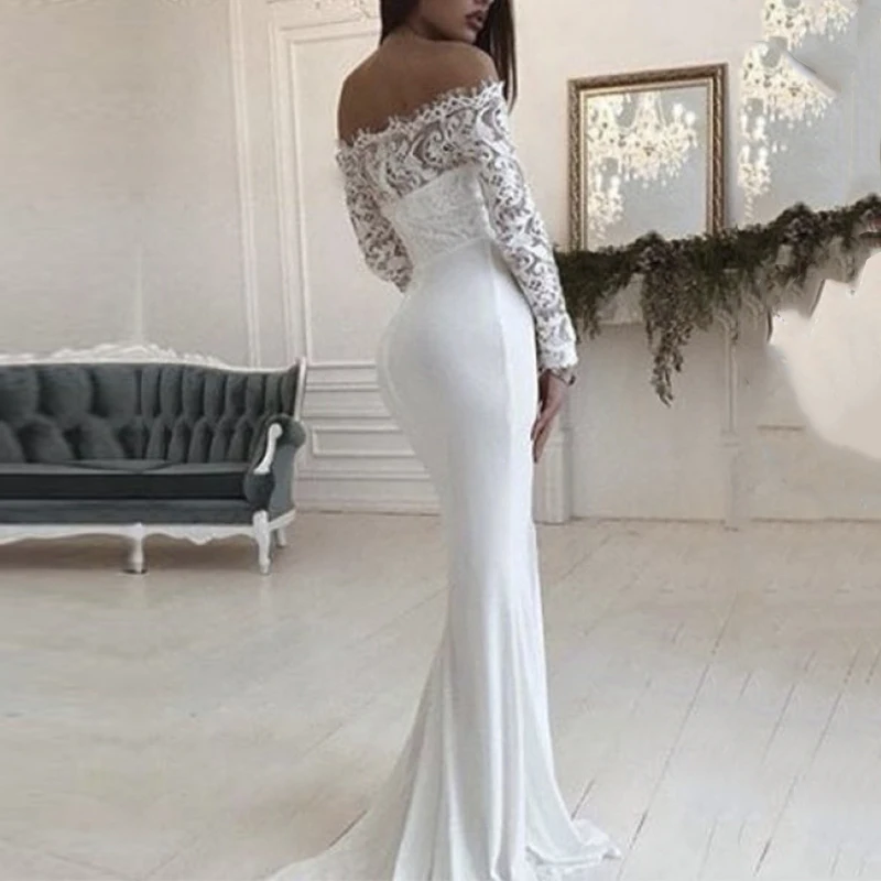 Женское свадебное платье Русалка с кружевной аппликацией на заказ 2019|Свадебные