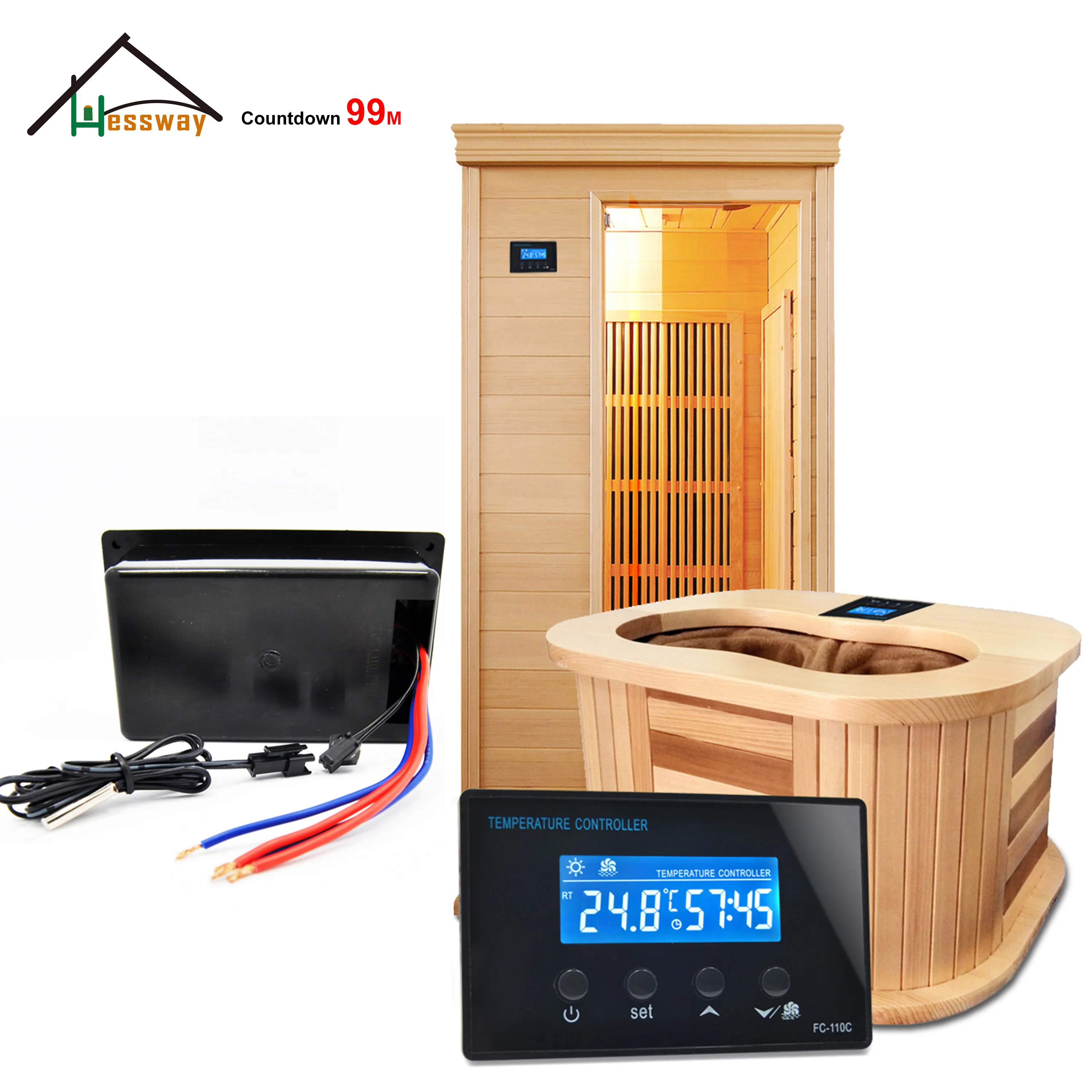 30A 10A 220V Relay Output Controls  Sauna Thermostat Controller With NTC Sensor