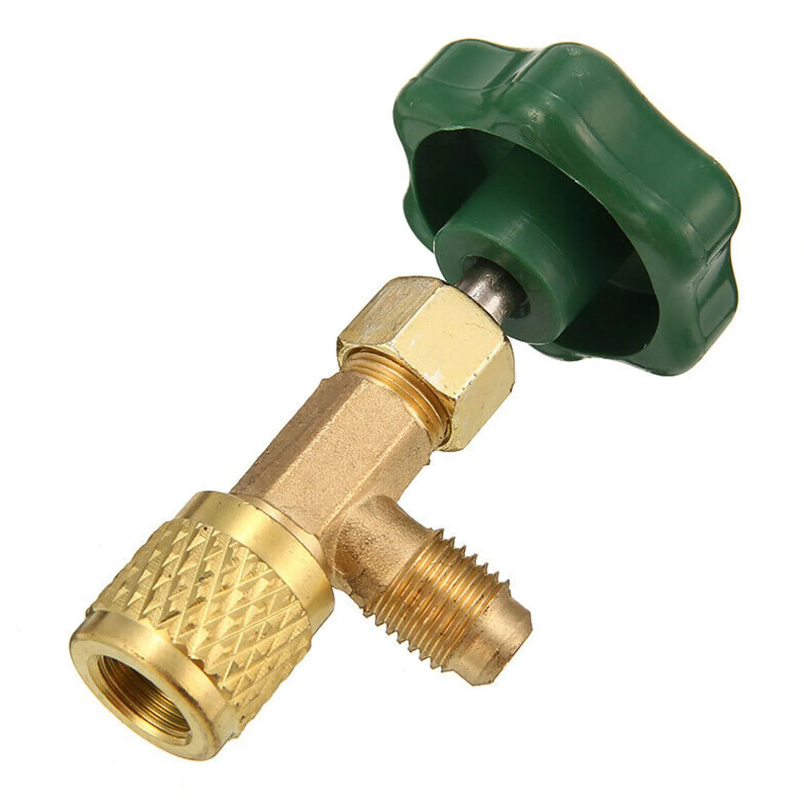 

R12 A/C Can Tap Valve R22 Connector Gas Green & Gold Refrigerant 1/4 SAE