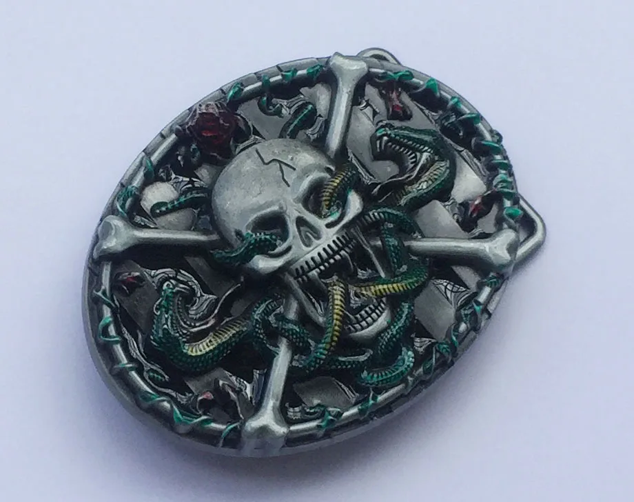 Металлические пряжки для мужского ремня Череп и крест мужские дизайнерские