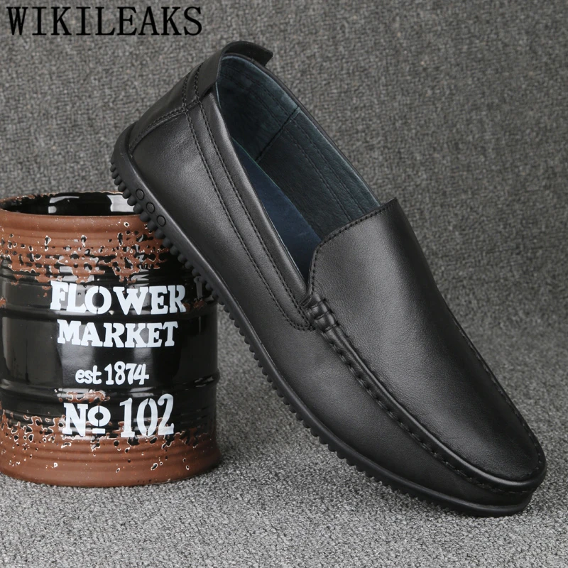 

Loafers Man Shoes Leather Genuine Men Shoes Luxury Brand Driving Shoes Sepatu Slip On Pria Zapatos De Hombre Casuales Cuero
