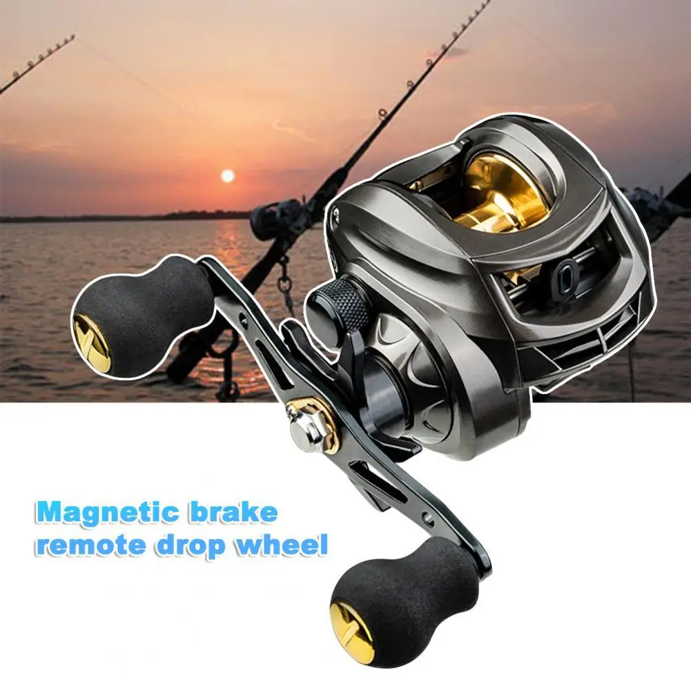 

AK2000 Magnetic Brake Fishing Reel Rotating Button 12 Gears Baitcasting Explosion-Proof Line Water Drop Wheel for Outdoors