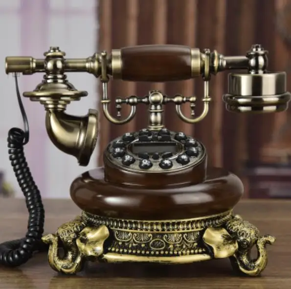 Старинные ретро Caller ID телефон стол из дерева ручной работы Бесплатная слонов