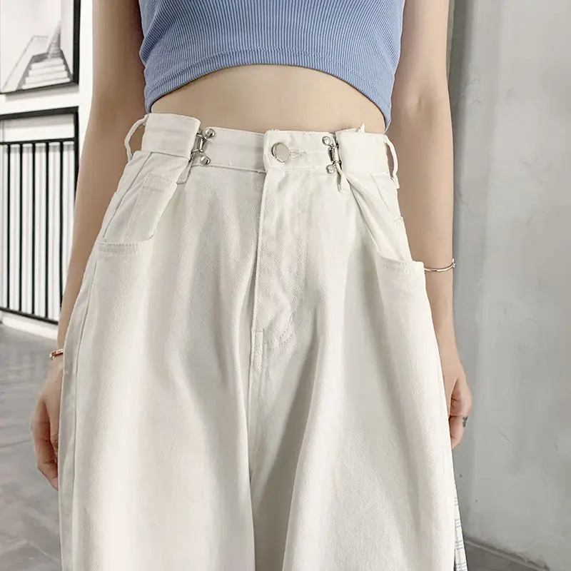 

Wide Leg Jeans Women's 2021 Summer New High Waist White Straight Tube Loose Skinny Falling Pants