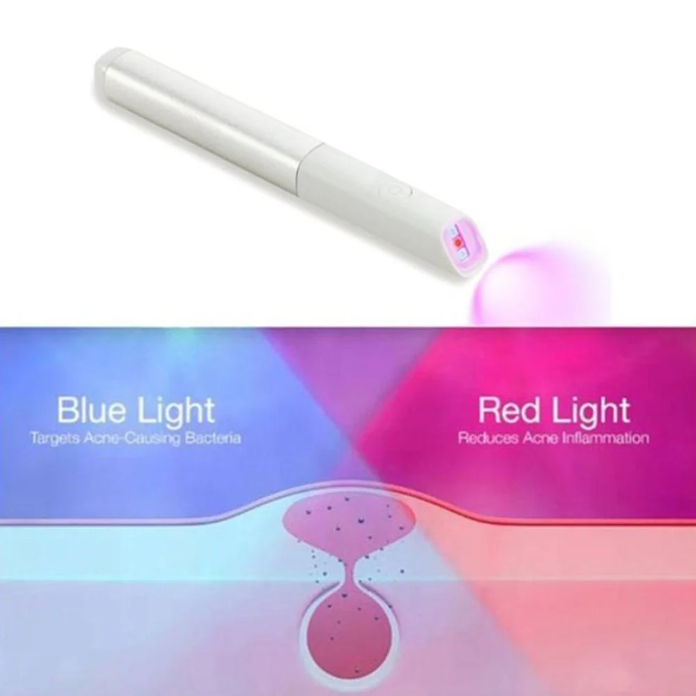 

Acne Scar Removal Pen Blue/Red Light Machine for Anti-Inflammation Scar Removal Treatment Skin Tightening
