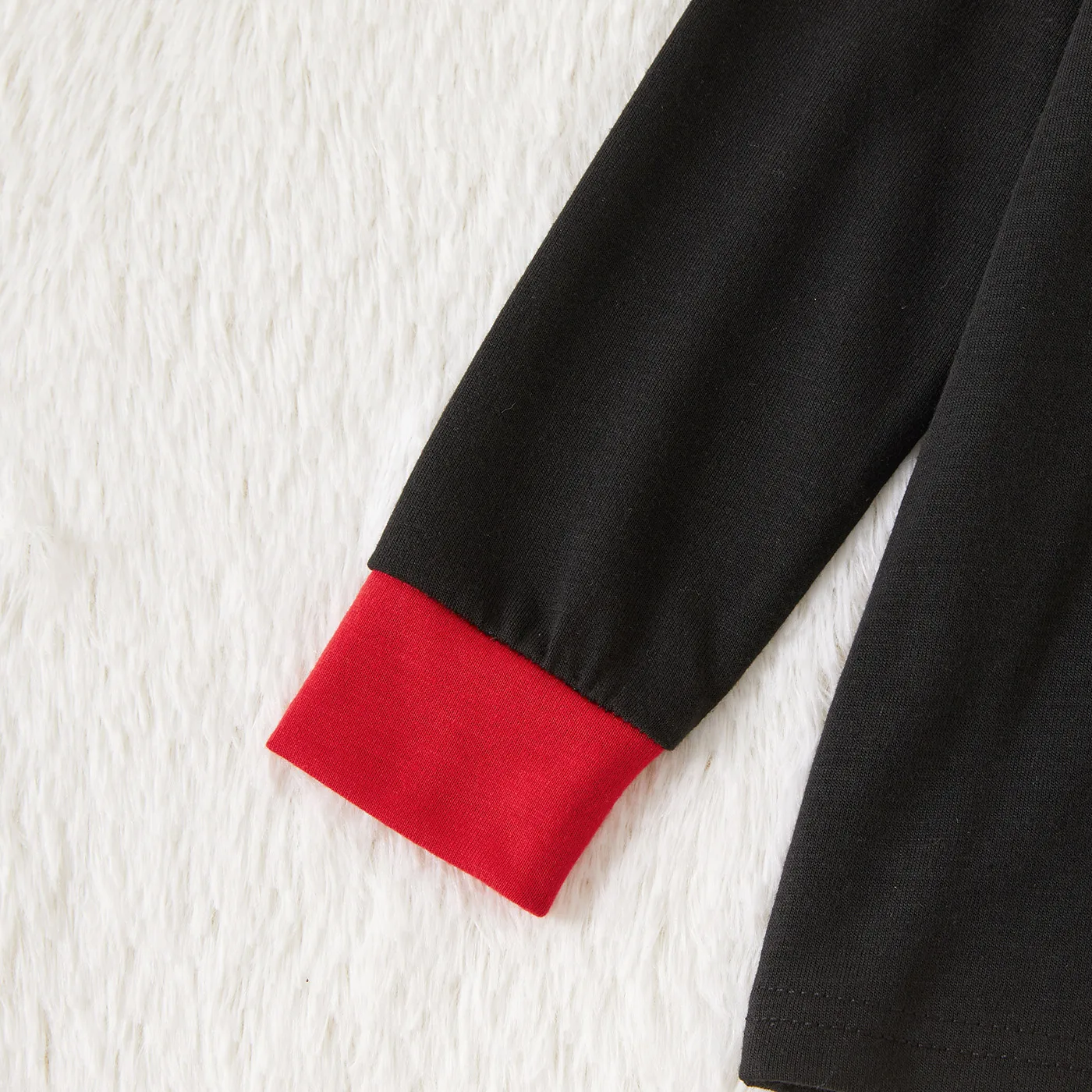 PatPat Рождественская шапка и буквенный принт черные Семейные комплекты пижам с