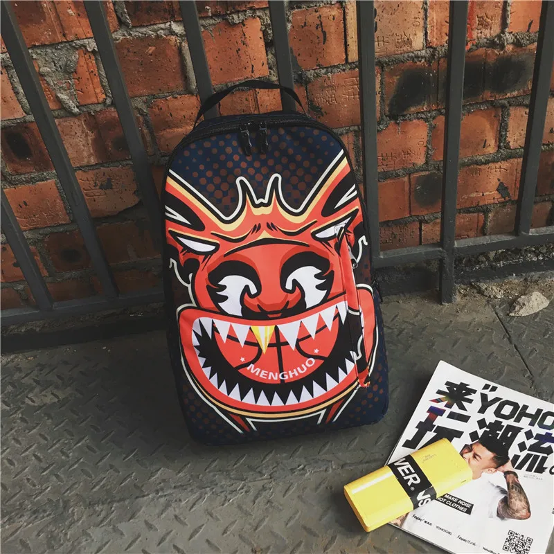 

Backpack men's fashion trend backpack super ability printing ladies student bag large capacity travel backpack