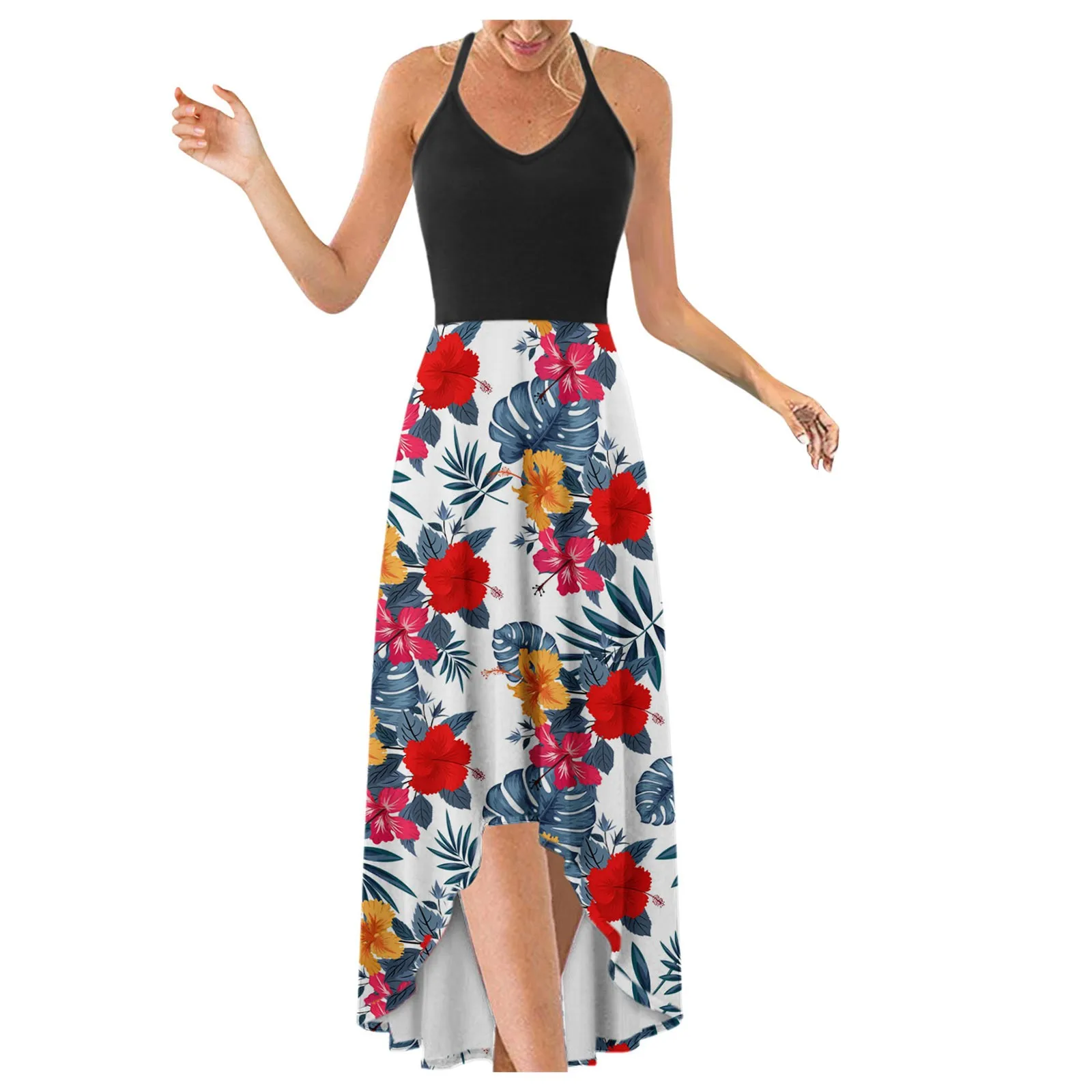 

Платье Womail, летнее платье, сексуальное платье, женское Повседневное платье с принтом, модная кофта с асимметричным подолом, длинное платье, ...