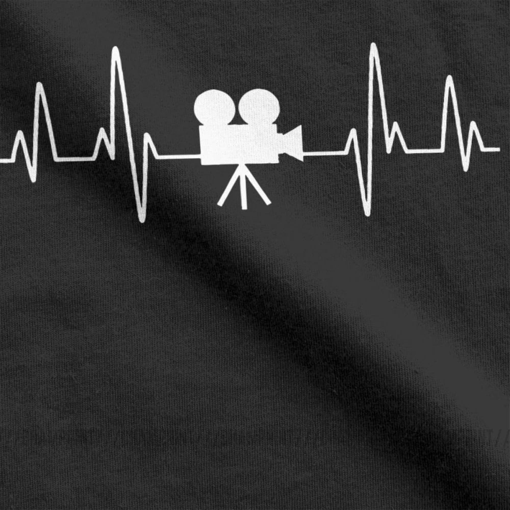 Мужская футболка с сердцебиением камеры новинка 100% хлопковая коротким рукавом