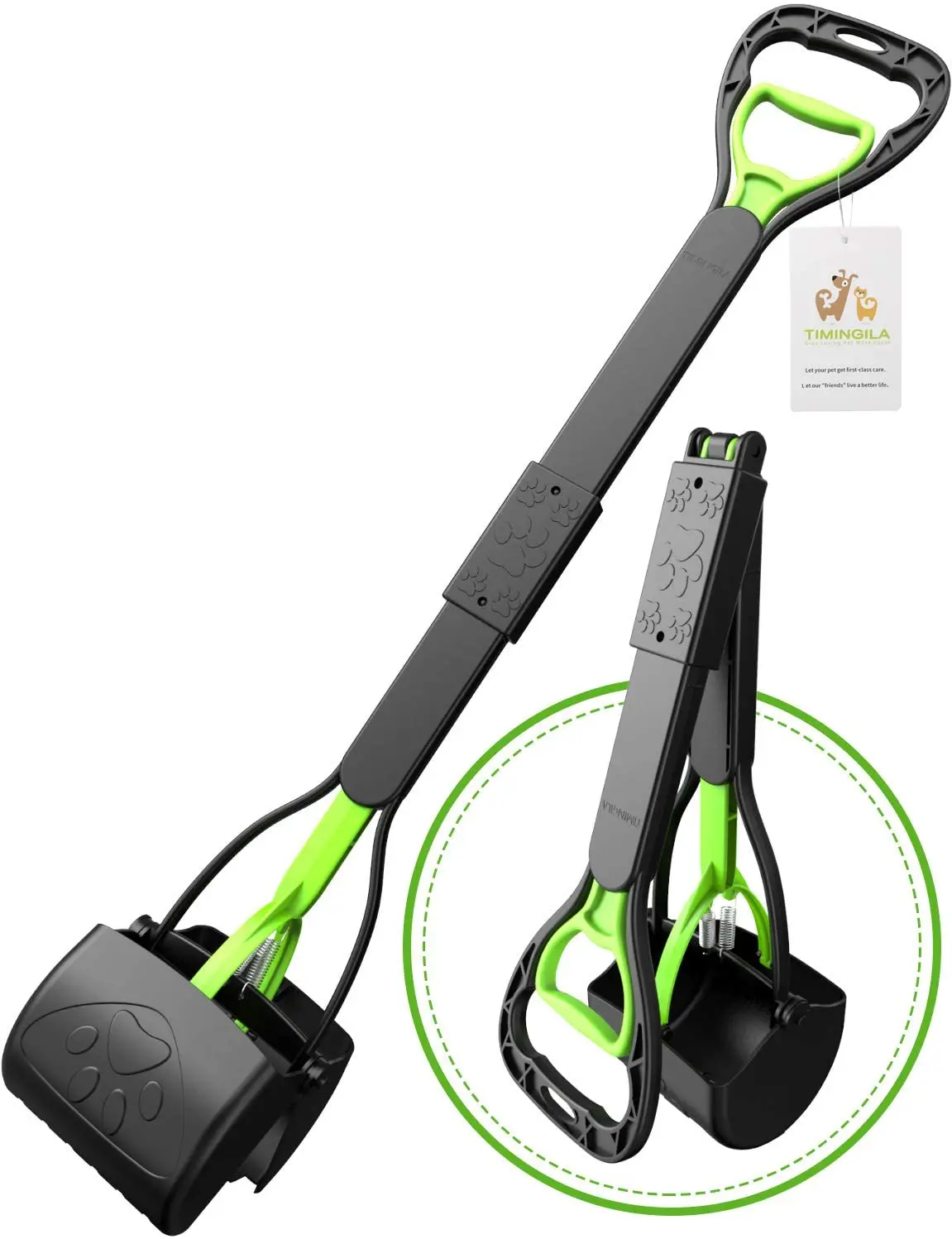 

Long Handle Portable Pet Pooper Scooper for Large and Small Dogs High Strength Material and Durable Spring Scoops