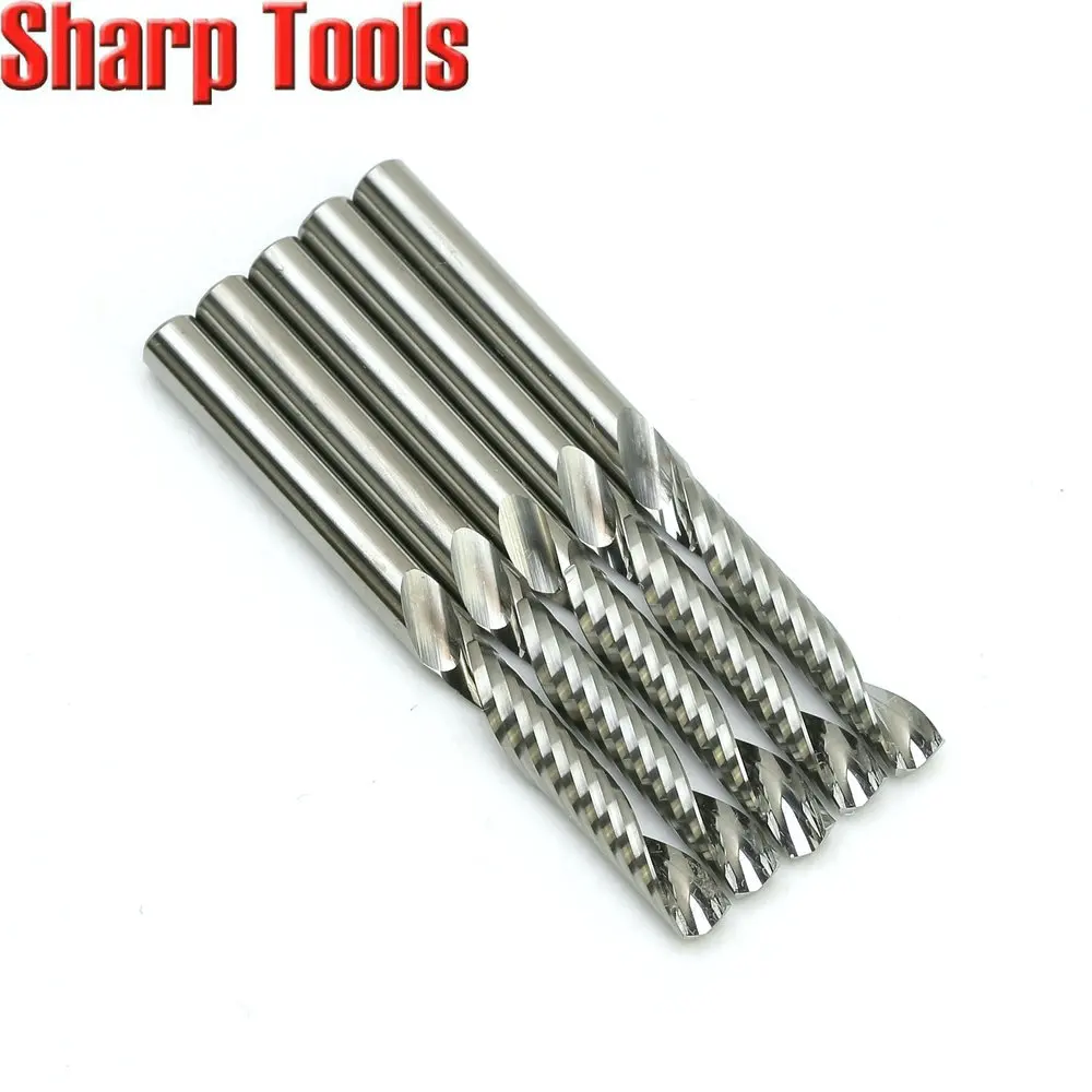 4mm Shank Single Flute Tungsten Carbide Milling Cutter Tool Spiral Router Bit 5pc Engraving Cutters End Mill Set Acrylic CNC | Инструменты