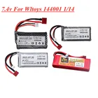 Оригинальный аккумулятор для Wltoys 144001 car 2s 7,4 V для 12428 12423 RC автомобильные запчасти 7,4 v 3000330034003500mah литий-полимерный аккумулятор T-образный разъем