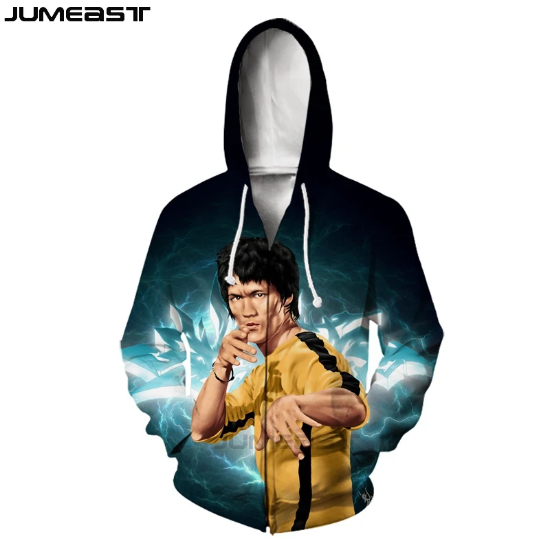 Бренд Jumeast мужская и женская куртка с 3D принтом китайского кунг фу суперзвезда
